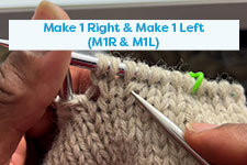 M1R and M1L increases Knitting Tutorial