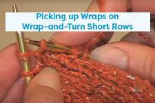 Picking Up Wraps on Wrap-and-Turn Short Rows Knitting Tutorial
