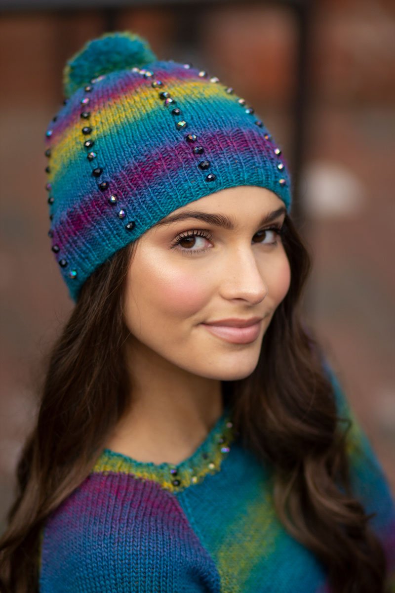 Universal Yarn Colorburst - Chroma Collection Patterns - Tourmaline Hat - PDF Download - Extra Image