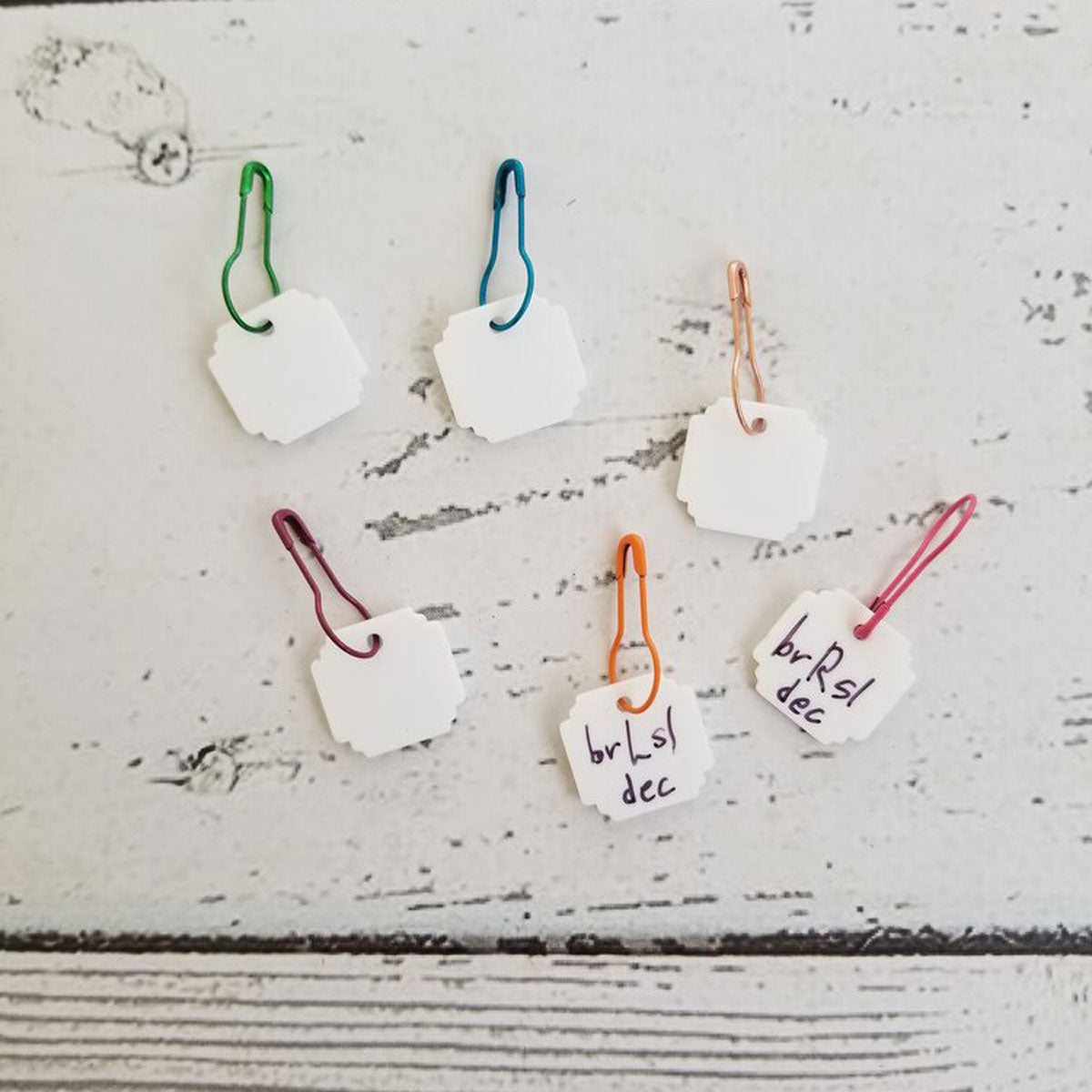 Katrinkles Write on / Wipe Off Stitch Markers - White Acrylic - Extra Image
