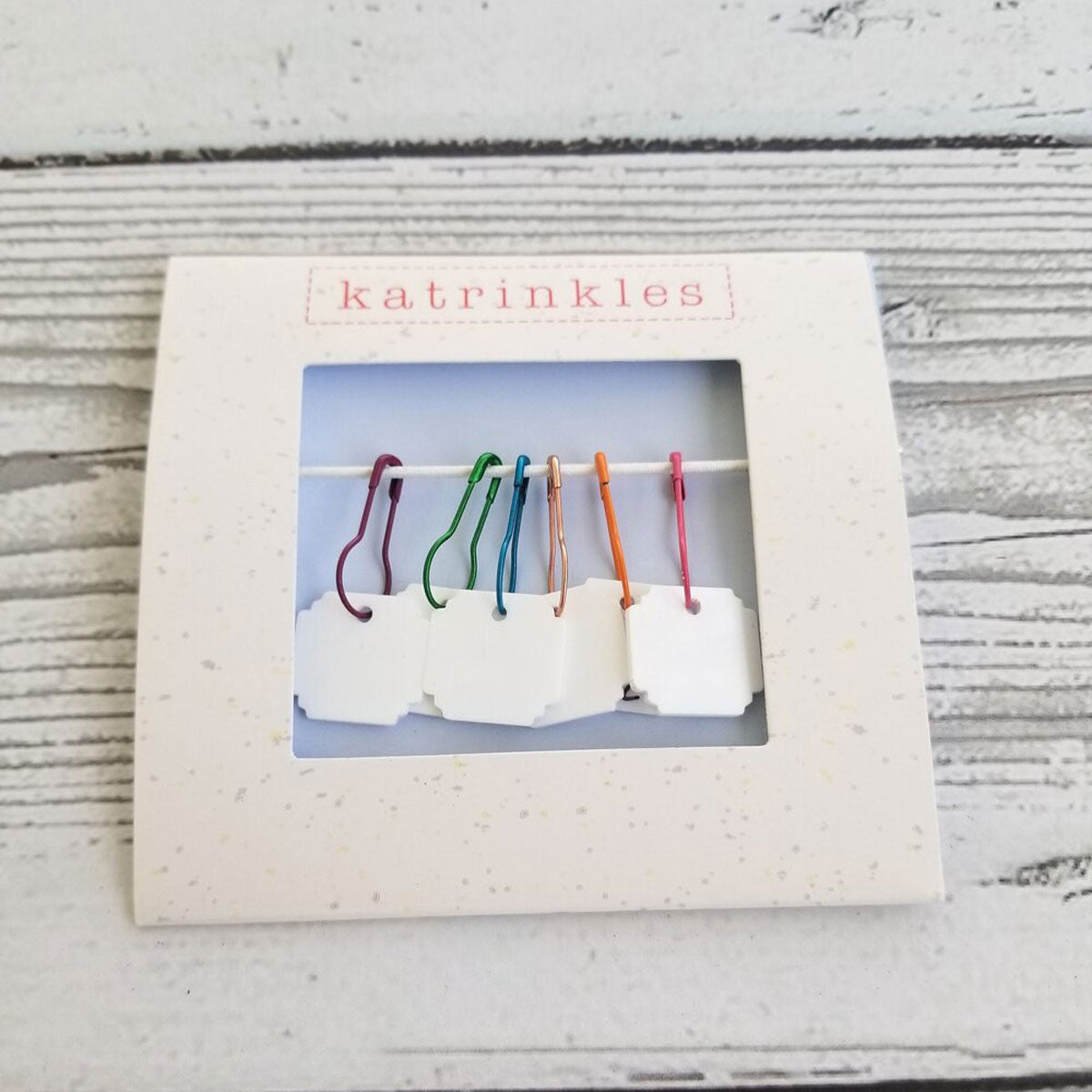 Katrinkles Write on / Wipe Off Stitch Markers - White Acrylic - Extra Image
