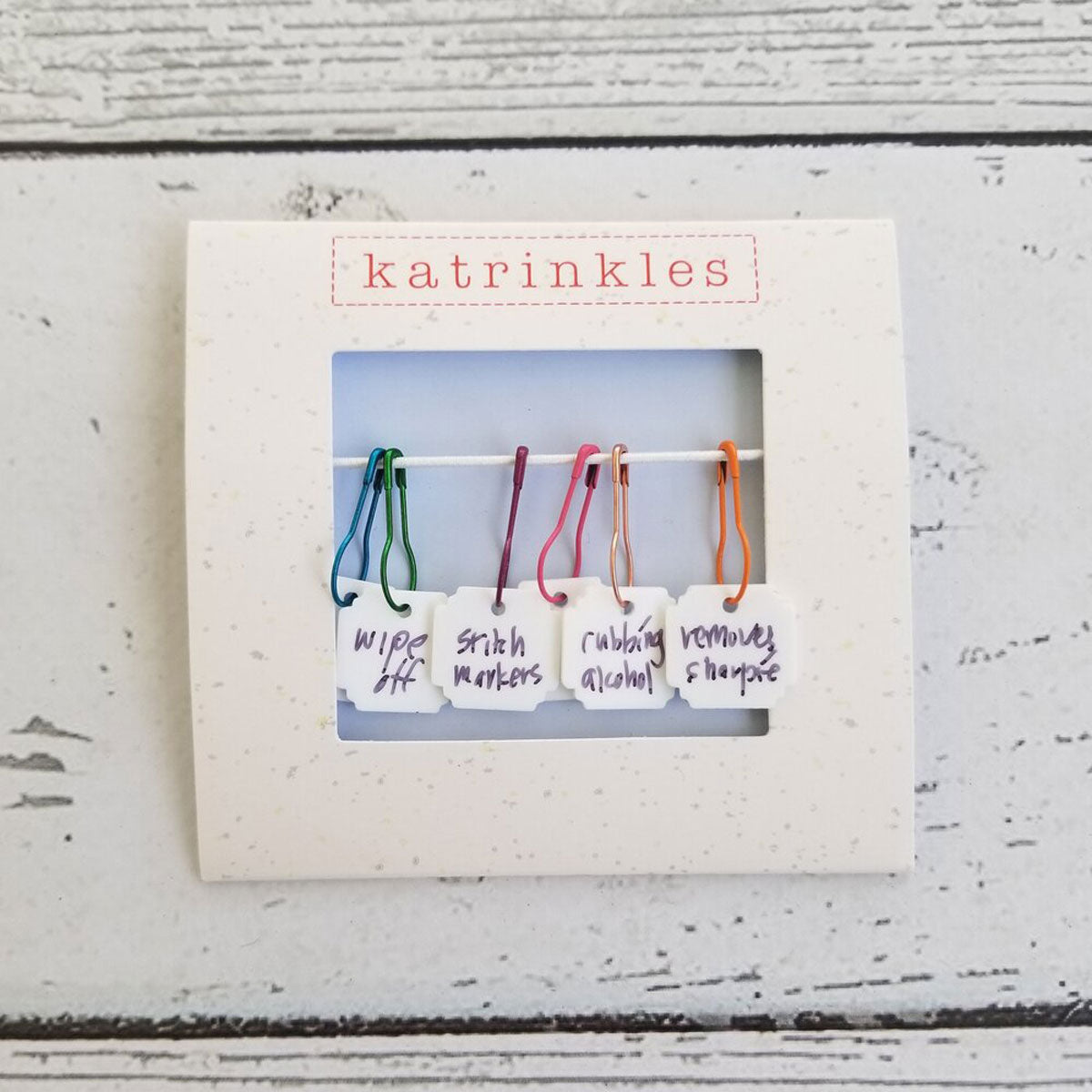 Katrinkles Write on / Wipe Off Stitch Markers - White Acrylic - Extra Image