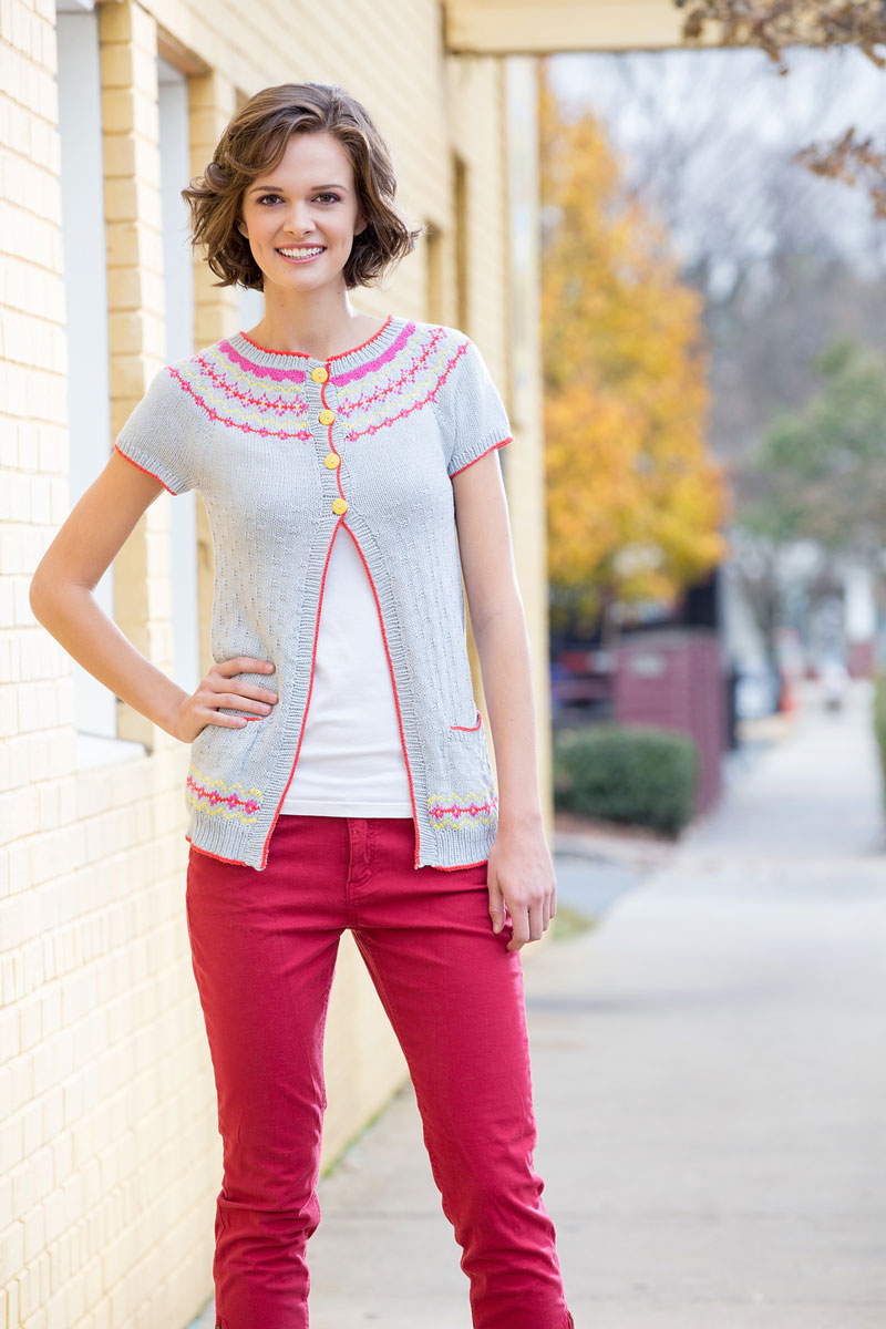Universal Yarn Bamboo Pop - Adult Patterns - Colorwork Cardi - PDF Download - Extra Image