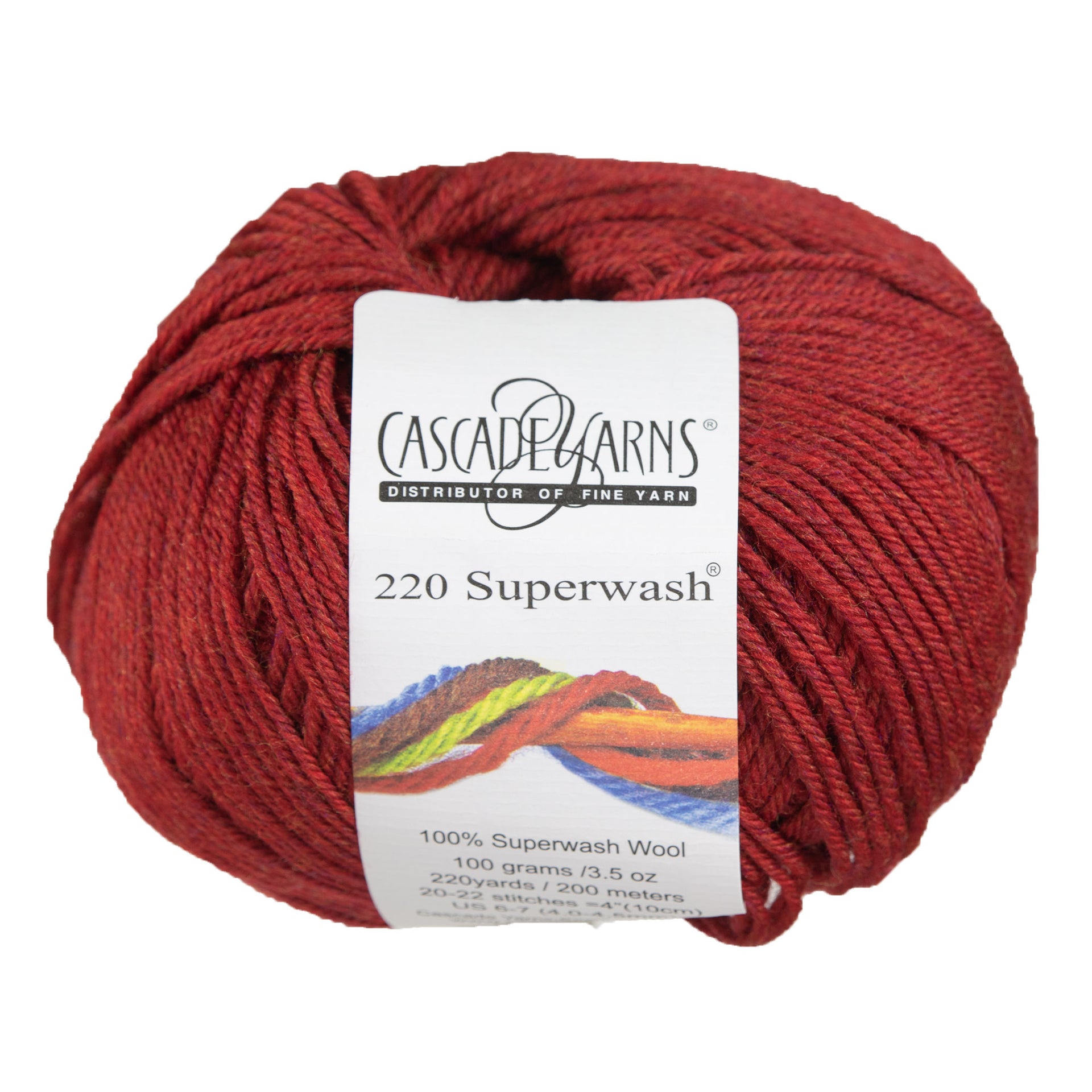 Cascade Yarns 220 Superwash Yarn - 1922 Christmas Red Heather - Zoom Image