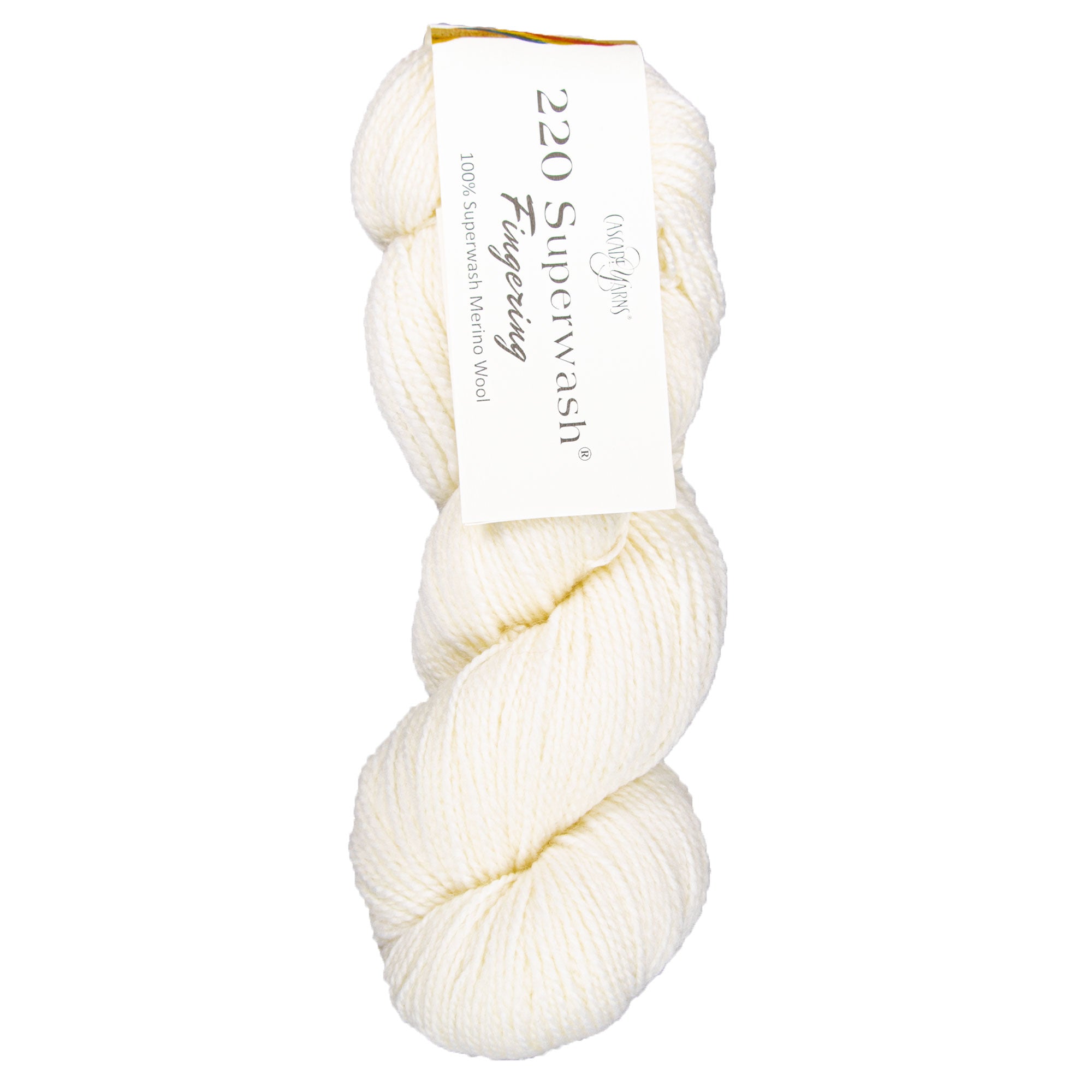 Cascade Yarns 220 Superwash Fingering Yarn - 25 White - Zoom Image
