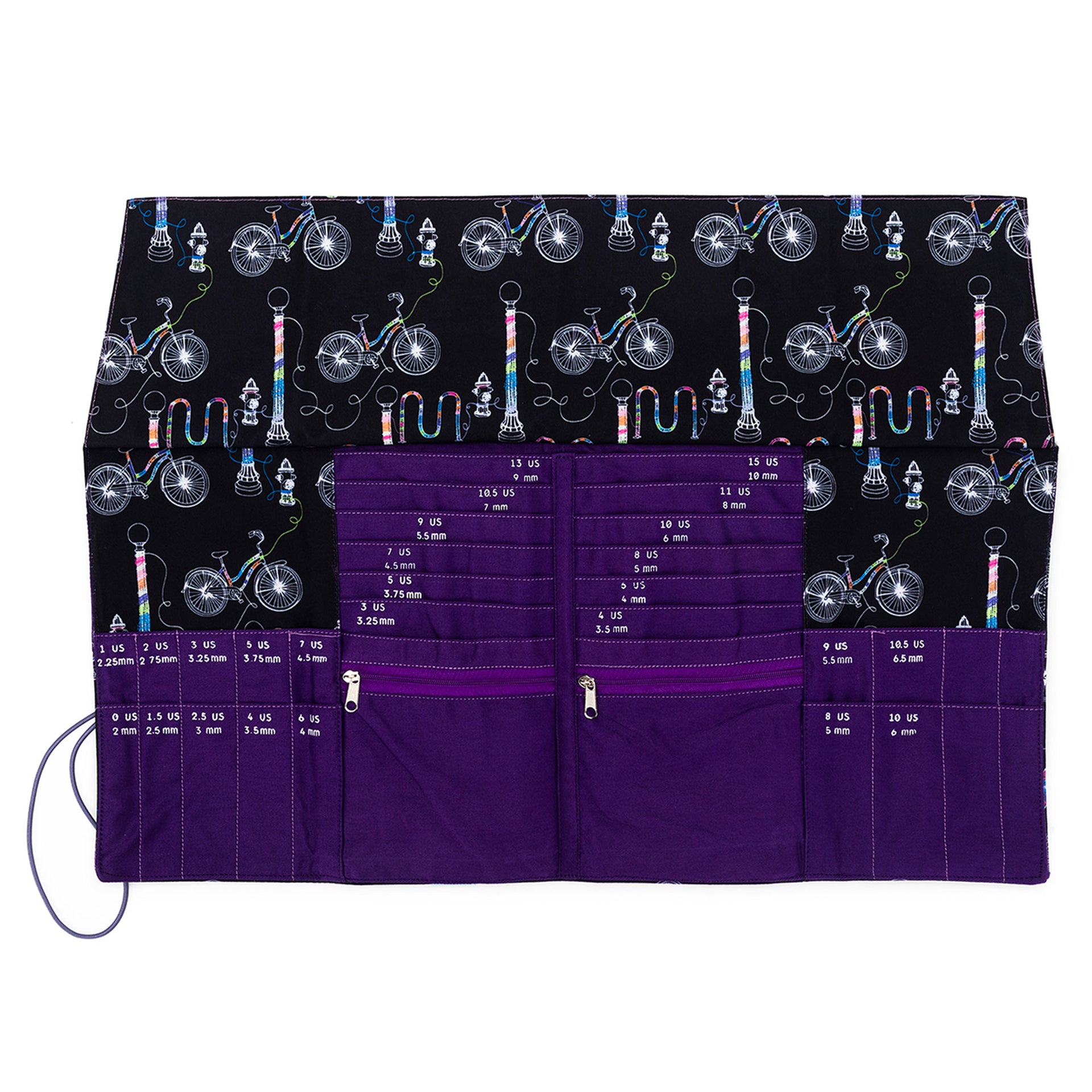 della Q DPN + Circular Case - 1136-1 - Fabric Print Collection - Yarn Bombing - Zoom Image