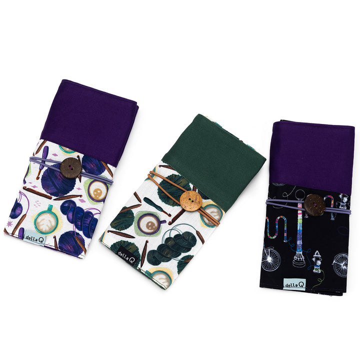 della Q Interchangeable Needle Case - 185-1 - Fabric Print Collection - Yarn Bombing - Extra Image