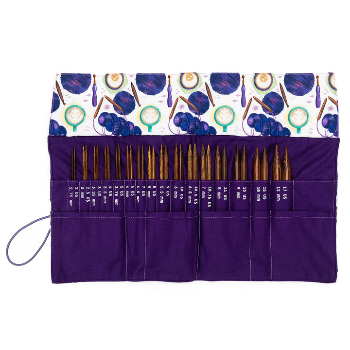 della Q Interchangeable Needle Case - 185-1 - Fabric Print Collection - Yarn Bombing - Extra Image