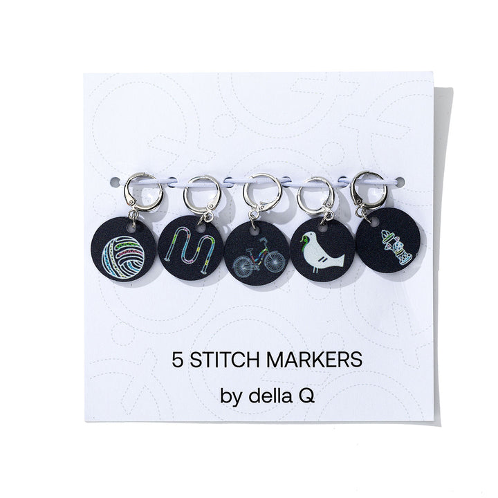 della Q Stitch Marker Sets - Fabric Print Collection - Yarn Bombing - Extra Image