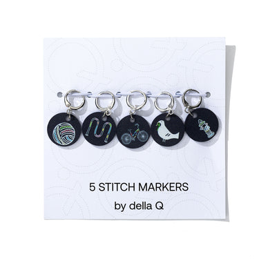della Q Stitch Marker Sets - Fabric Print Collection - Yarn Bombing - Zoom Image
