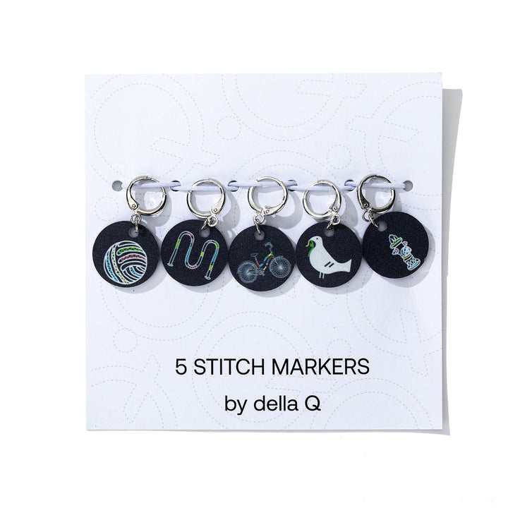 della Q Stitch Marker Sets - Fabric Print Collection - Yarn Bombing - Zoom Image