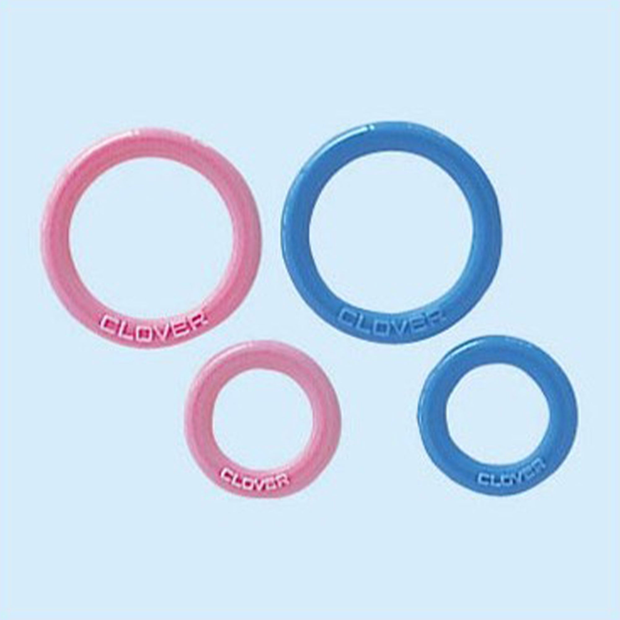 Clover Stitch Markers - Stitch Marker Rings - Pink and Blue - Zoom Image