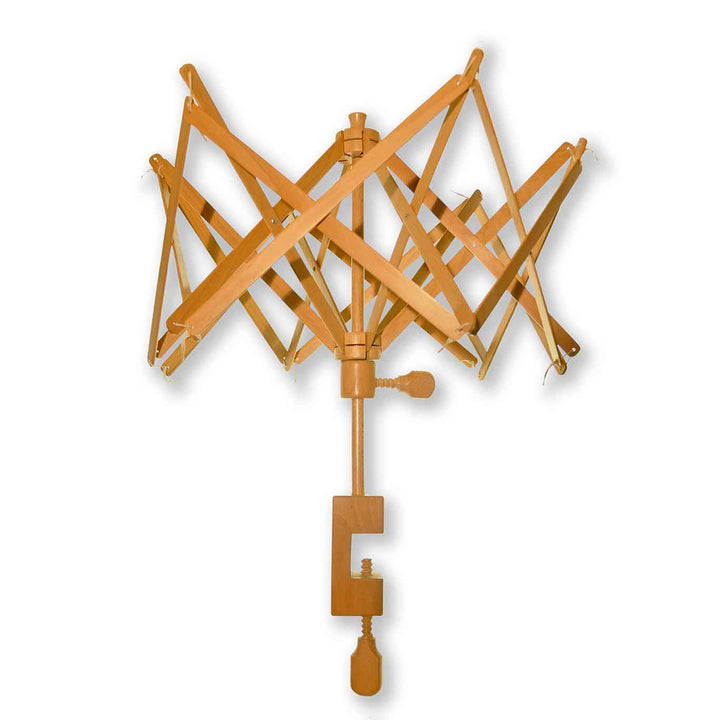 Lacis Umbrella Swift - Reeling Machine - Large Wooden Umbrella Swift (Opens to 100) - Zoom Image