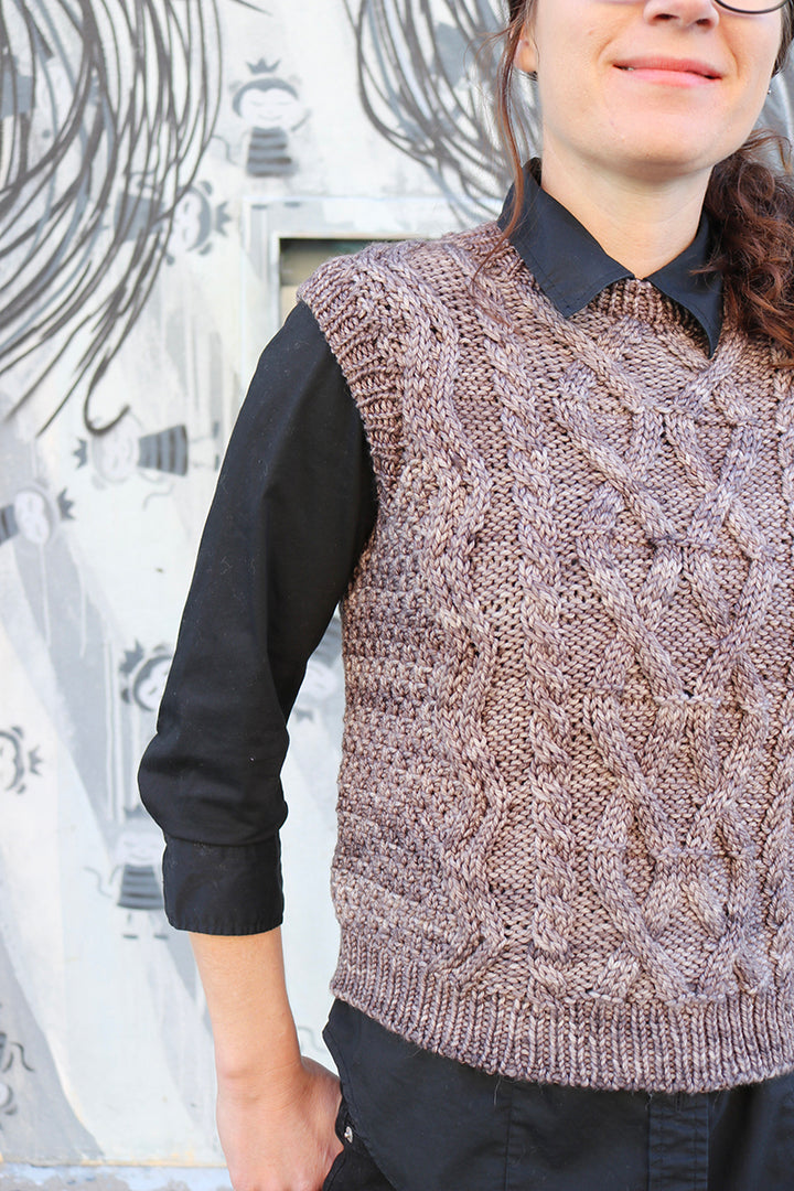 Madelinetosh Tosh Patterns - Clara Cables Vest - PDF Download - Extra Image