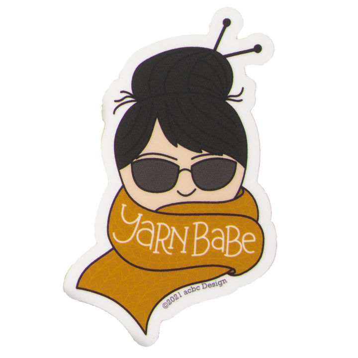 acbc Design Yarn Babe Collection - Yellow Scarf - Vinyl Sticker - Zoom Image