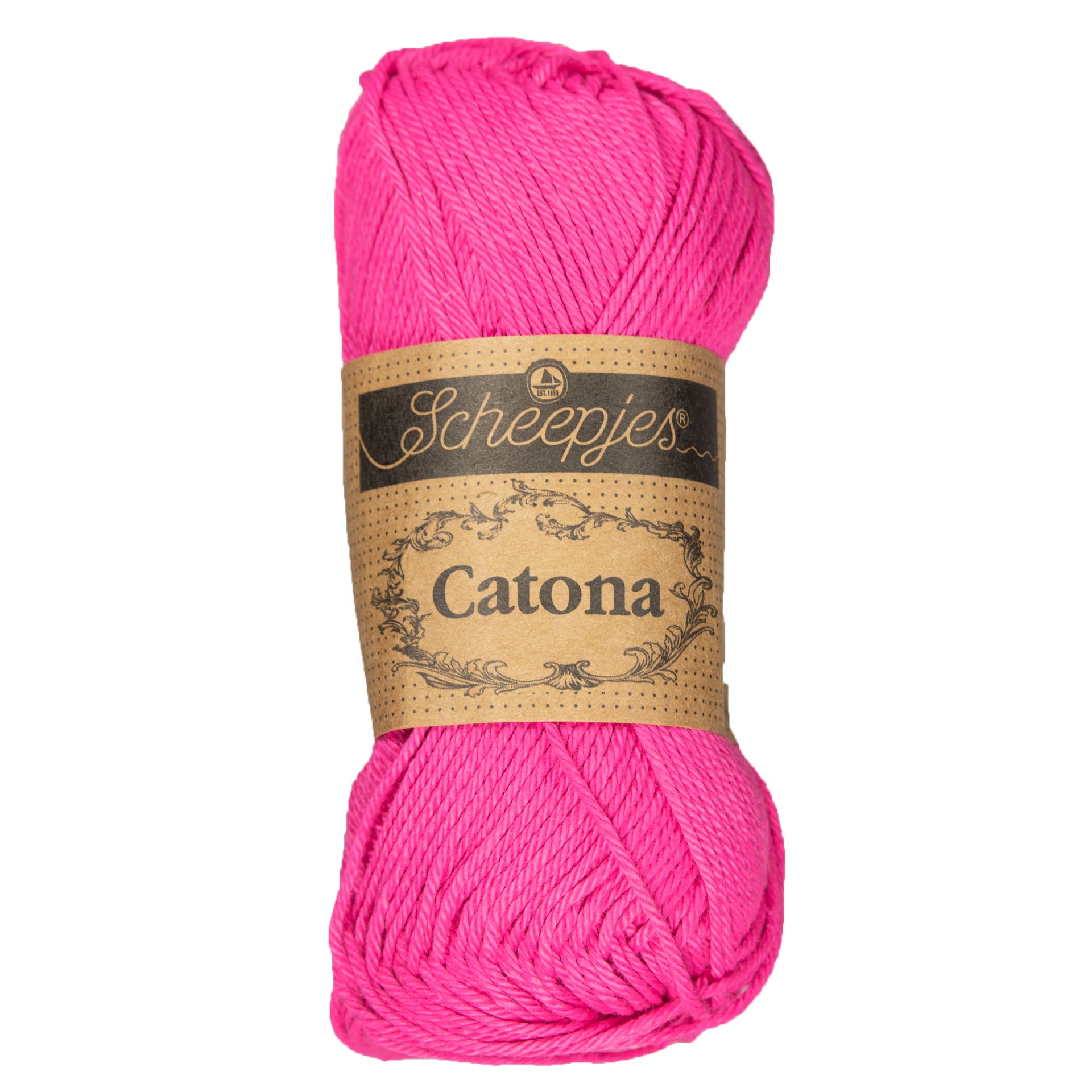 Scheepjes Catona Yarn - 604 Neon Pink - Zoom Image