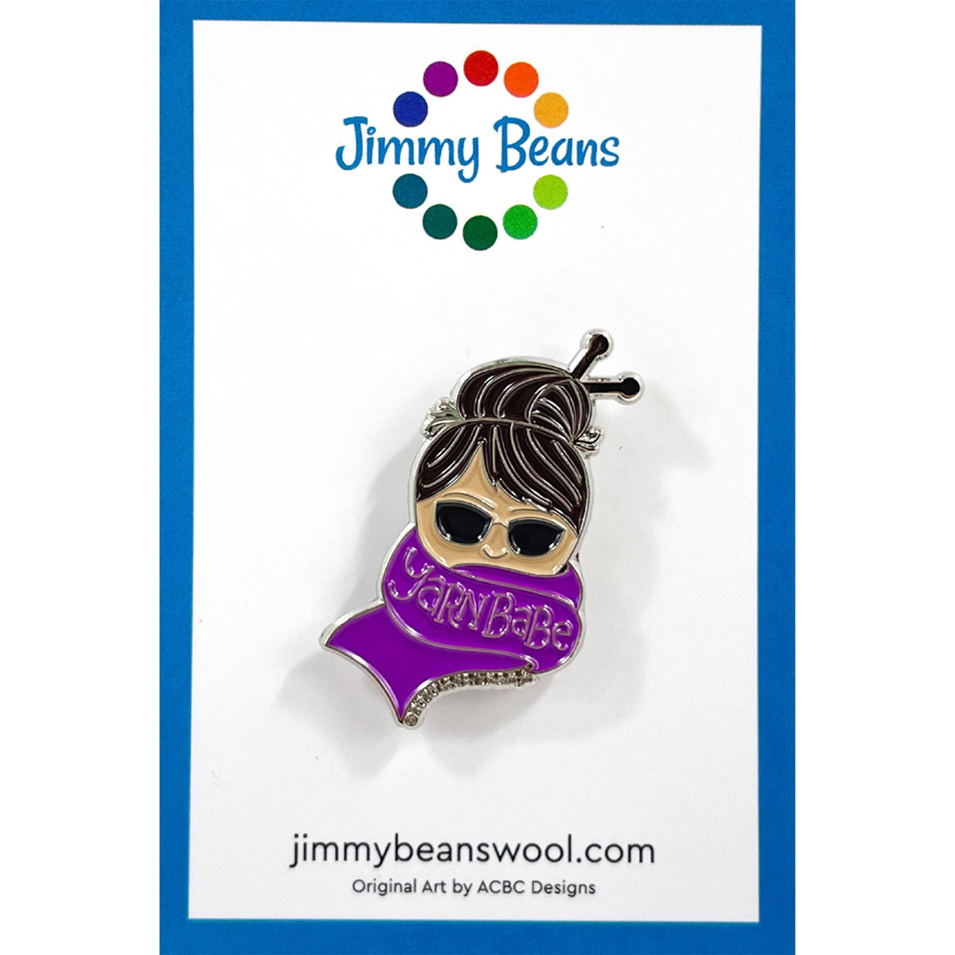 Jimmy Beans Wool Yarn Babe Pins - Purple Scarf - Zoom Image