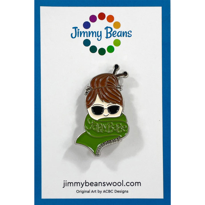 Jimmy Beans Wool Yarn Babe Pins - Green Scarf - Extra Image