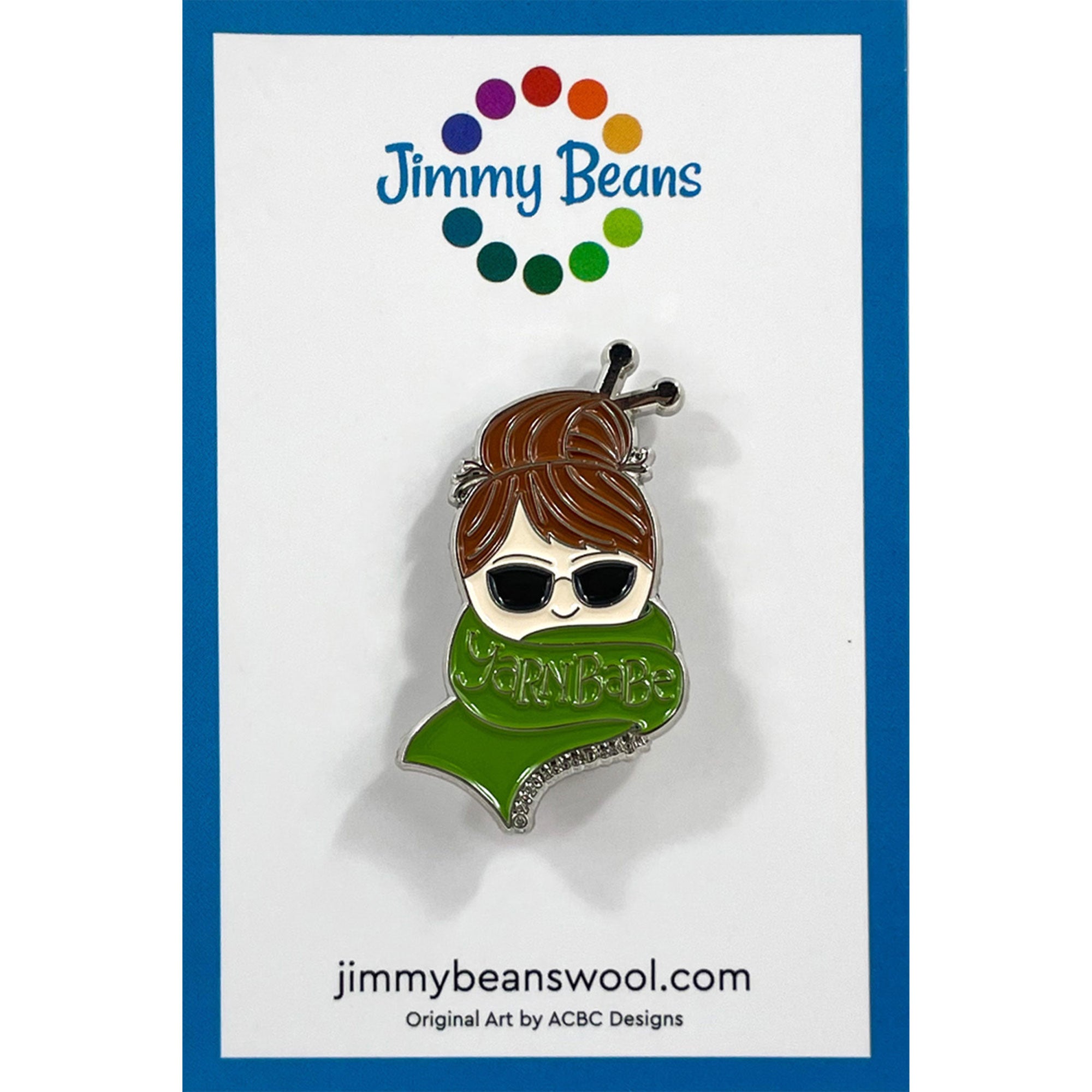 Jimmy Beans Wool Yarn Babe Pins - Green Scarf - Zoom Image