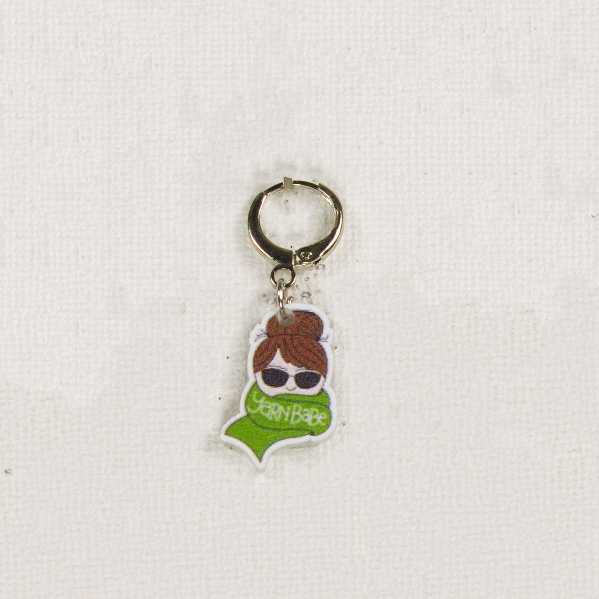 Jimmy Beans Wool Yarn Babe Accessories - Green Scarf Stitch Marker - Zoom Image