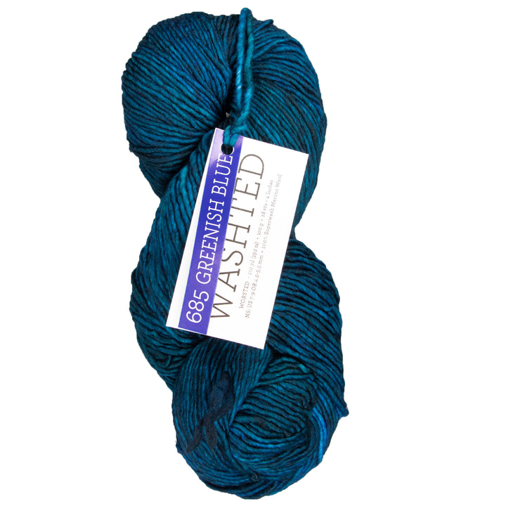 Malabrigo Washted Yarn - 685 Greenish Blue - Zoom Image