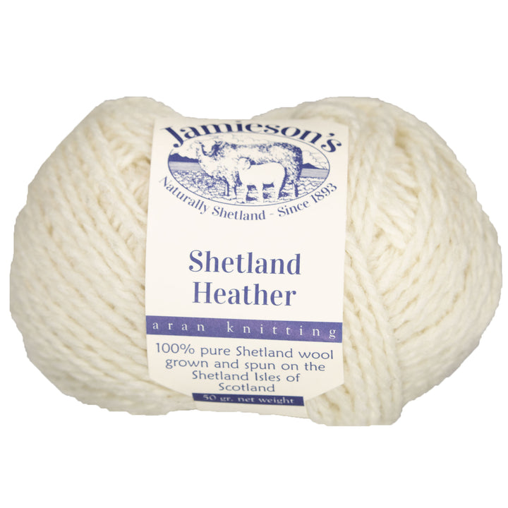 Jamieson's of Shetland Heather Aran Yarn - 104 Natural White - Zoom Image