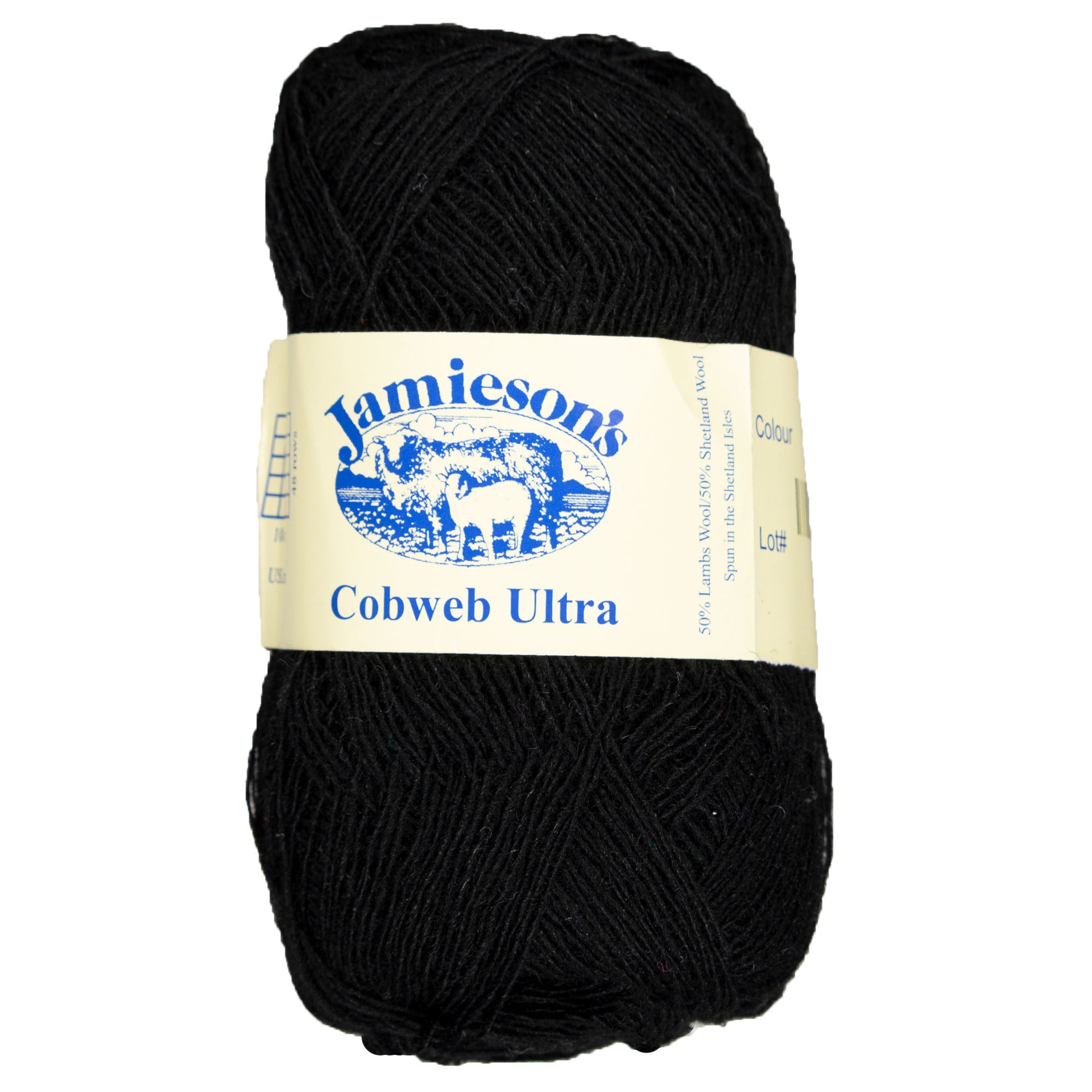 Jamieson's of Shetland Cobweb Ultra Yarn - 999 Black - Zoom Image