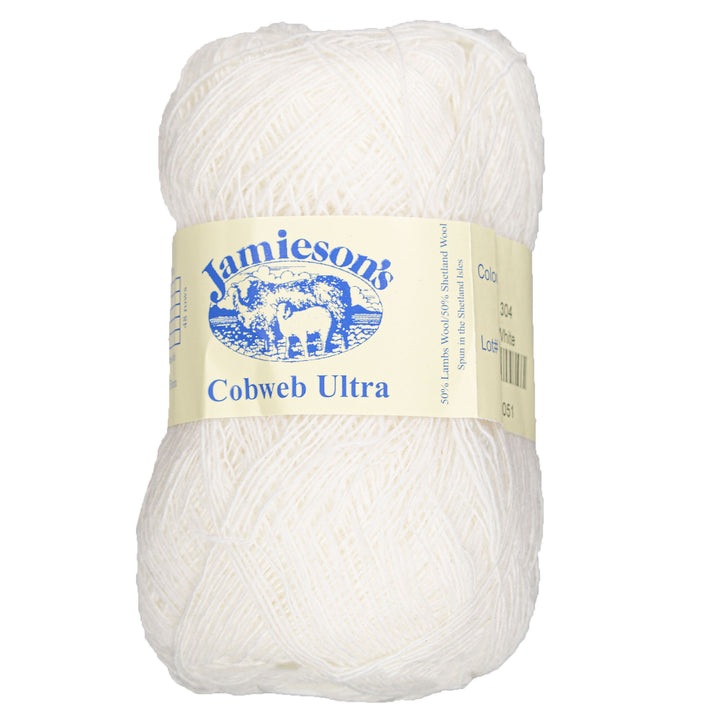 Jamieson's of Shetland Cobweb Ultra Yarn - 304 White - Zoom Image