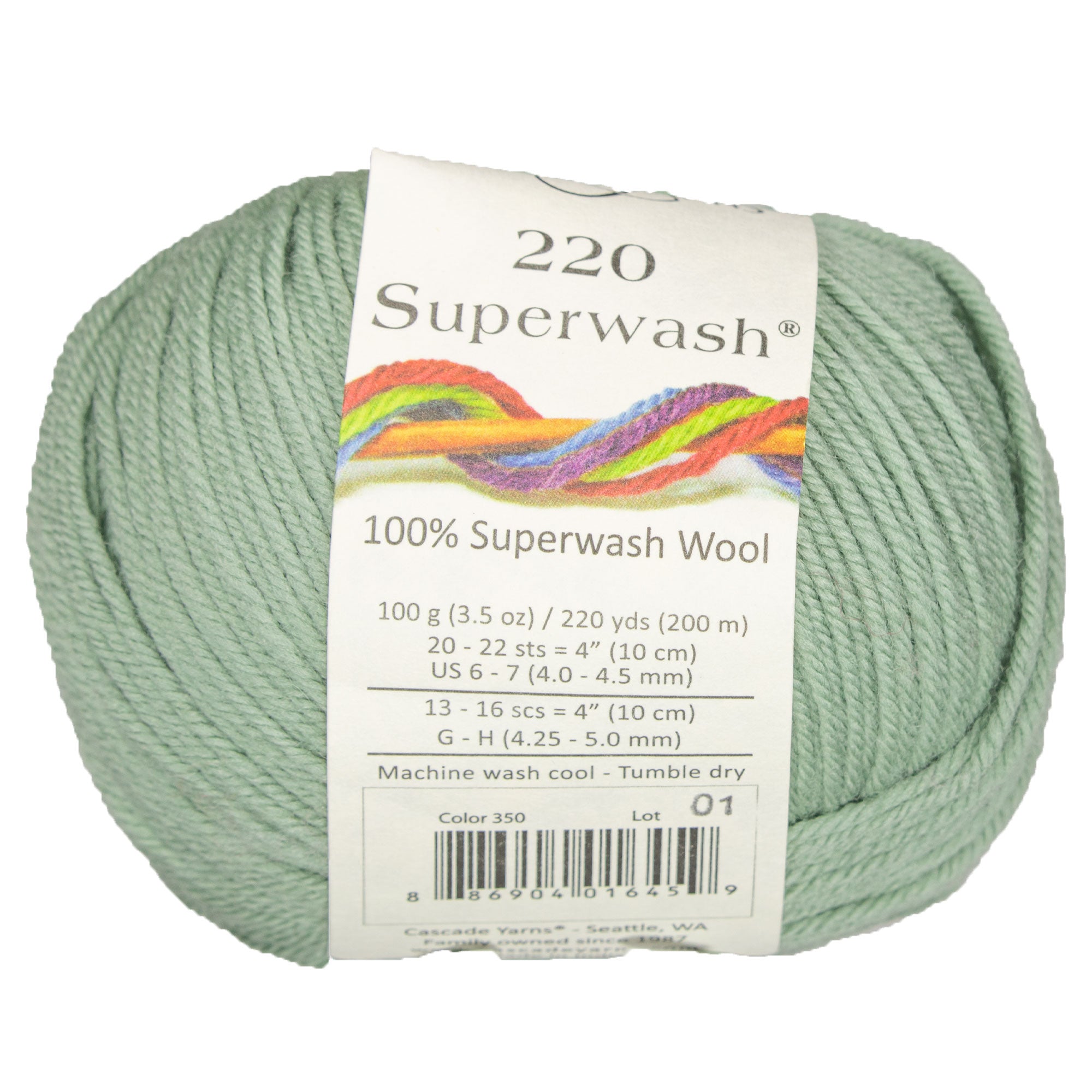 Cascade Yarns 220 Superwash Yarn - 0350 Seagrass - Zoom Image