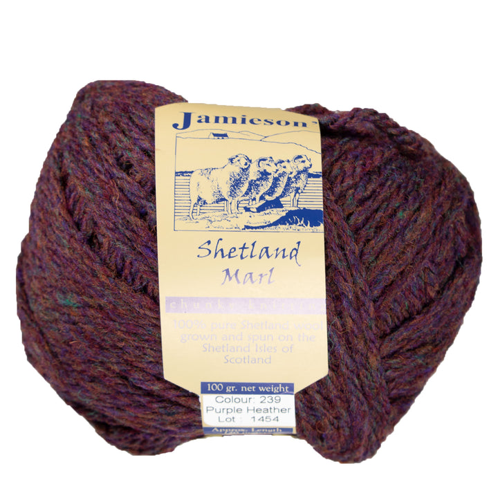 Jamieson's of Shetland Marl Chunky Yarn - 239 Purple Heather - Zoom Image