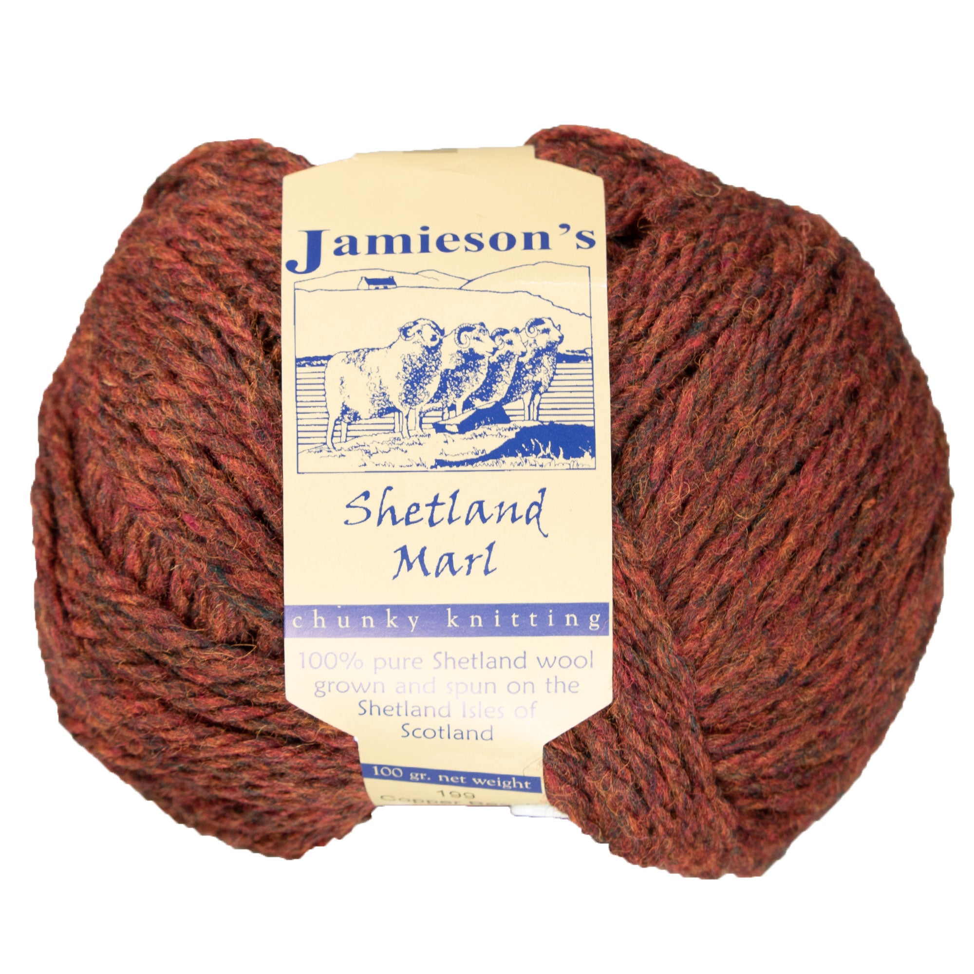 Jamieson's of Shetland Marl Chunky Yarn - 199 Copper Beech - Zoom Image