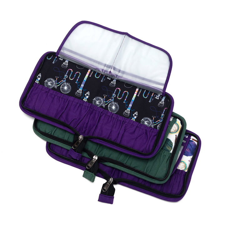 della Q Chicken Boots Interchangeable Needle Case - Coffee and Yarn Purple - Extra Image