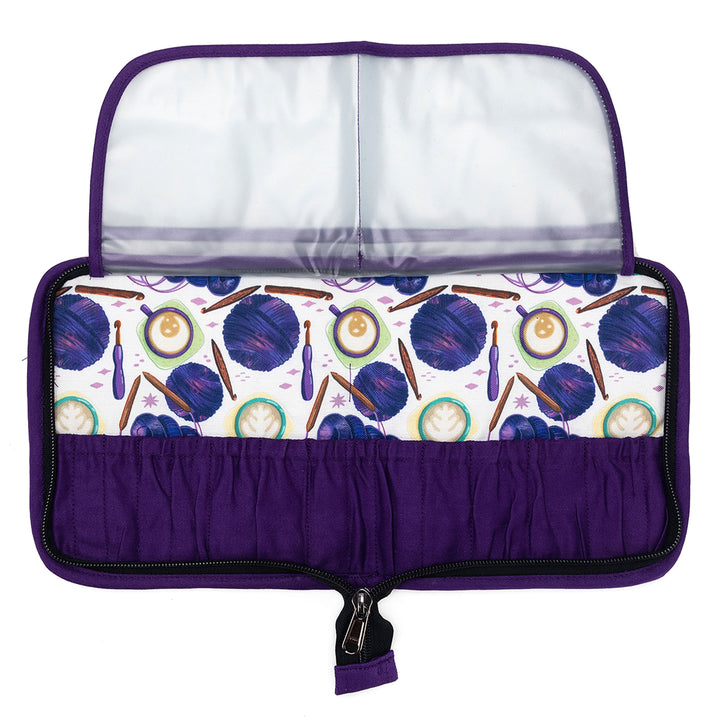della Q Chicken Boots Interchangeable Needle Case - Coffee and Yarn Purple - Zoom Image