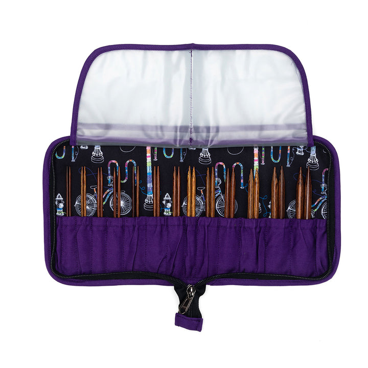 della Q Chicken Boots Interchangeable Needle Case - Coffee and Yarn Purple - Extra Image