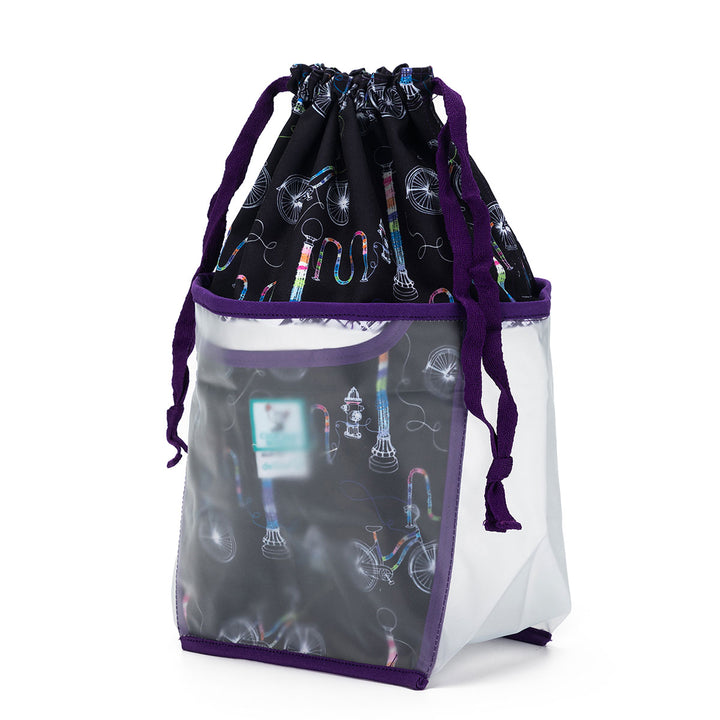 della Q Chicken Boots Double Double Project Bag - Coffee and Yarn Purple - Extra Image