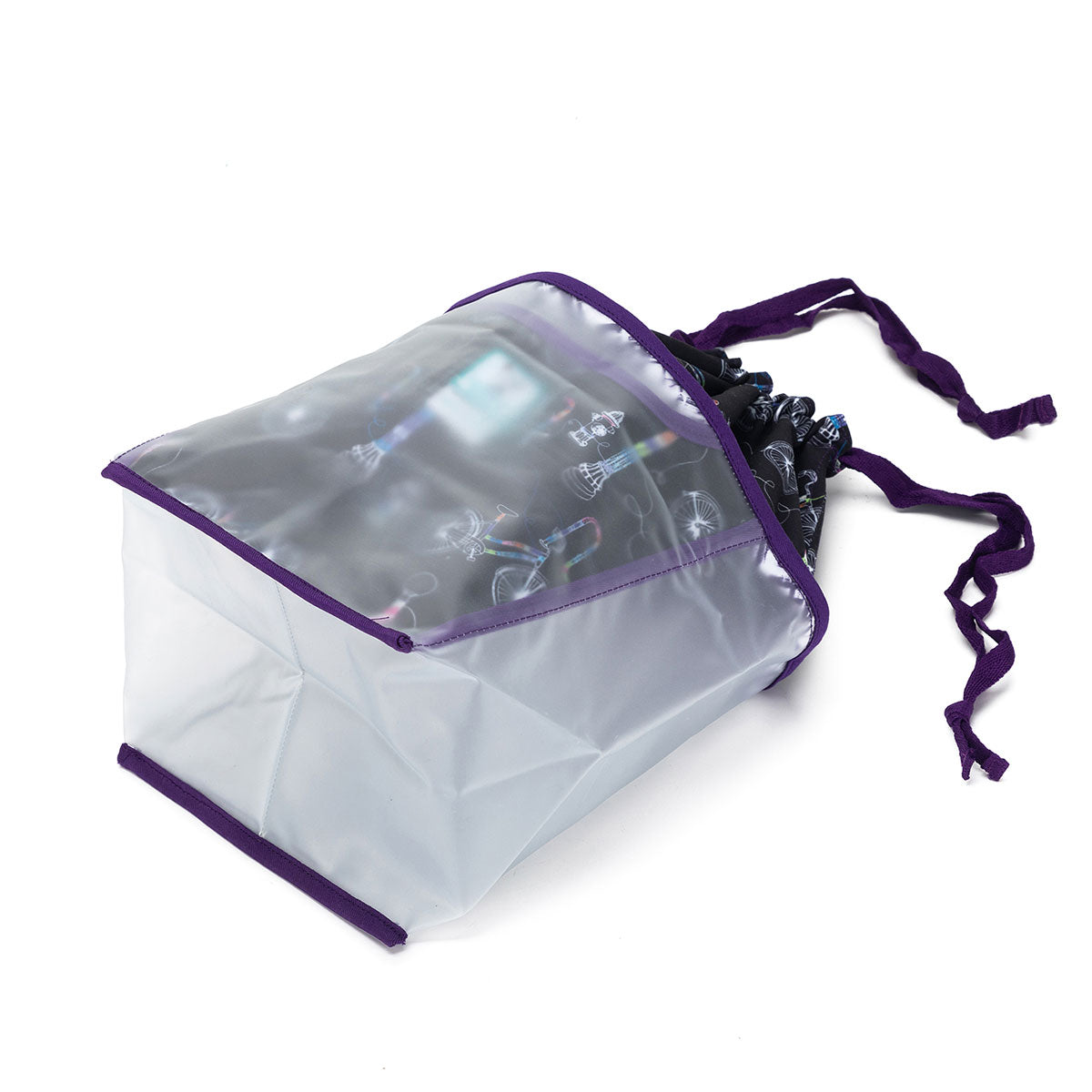 della Q Chicken Boots Double Double Project Bag - Coffee and Yarn Purple - Extra Image