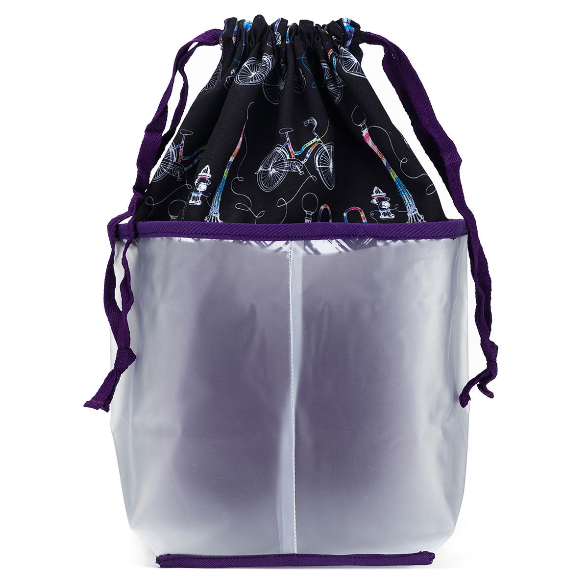 della Q Chicken Boots Double Double Project Bag - Coffee and Yarn Purple - Extra Image