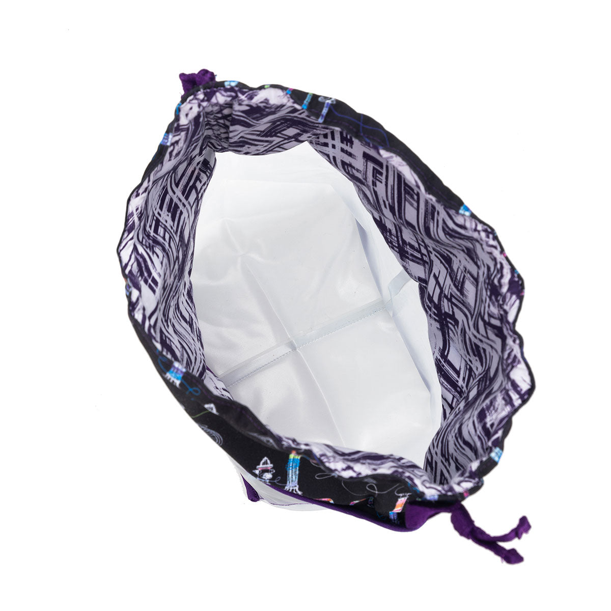 della Q Chicken Boots Double Double Project Bag - Coffee and Yarn Purple - Extra Image