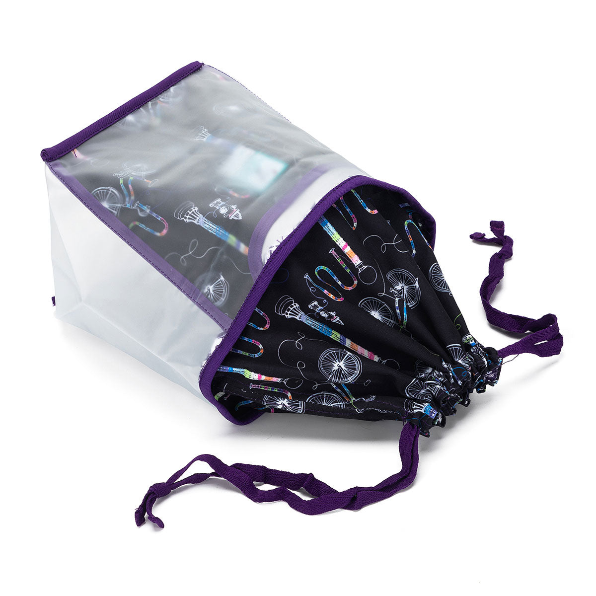 della Q Chicken Boots Double Double Project Bag - Coffee and Yarn Purple - Extra Image