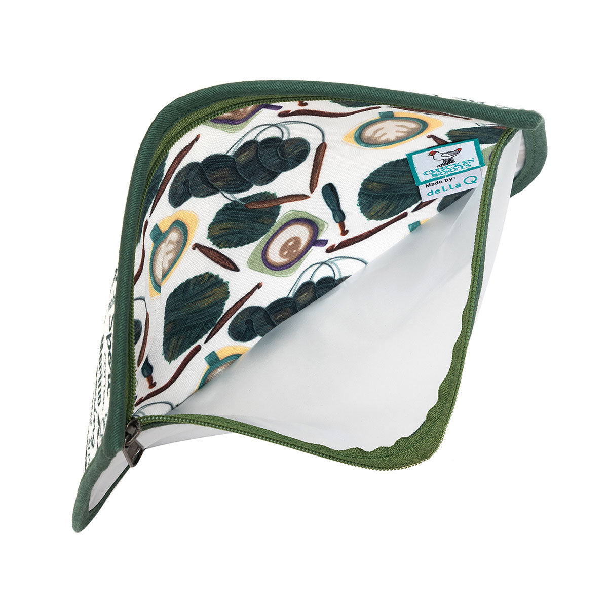 della Q Chicken Boots Notions Case - Coffee and Yarn Green - Extra Image