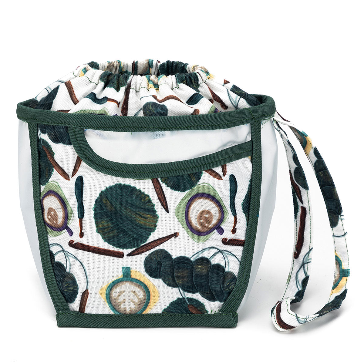 della Q Chicken Boots Clear Wristlet - Coffee and Yarn Green - Extra Image