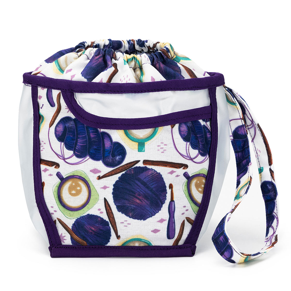 della Q Chicken Boots Clear Wristlet - Coffee and Yarn Purple - Extra Image