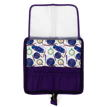 della Q Chicken Boots DPN/Crochet Hook Case - Coffee and Yarn Purple - Zoom Image