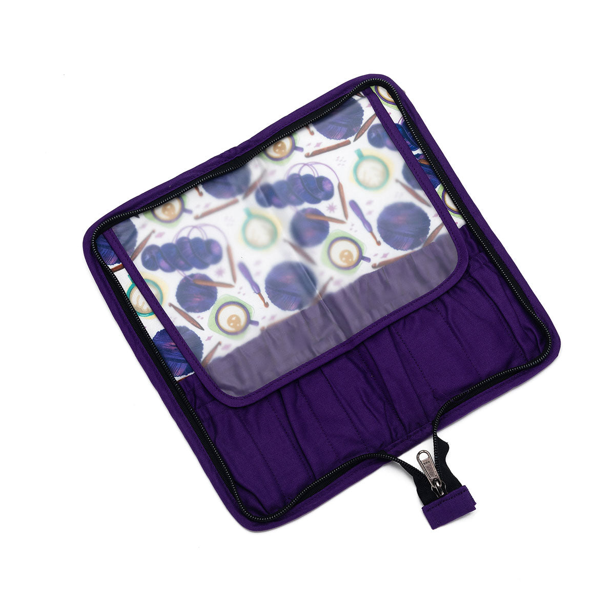 della Q Chicken Boots DPN/Crochet Hook Case - Coffee and Yarn Purple - Extra Image