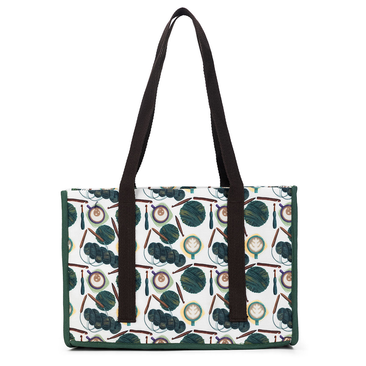 della Q Chicken Boots Project Bag - Coffee and Yarn Green - Extra Image