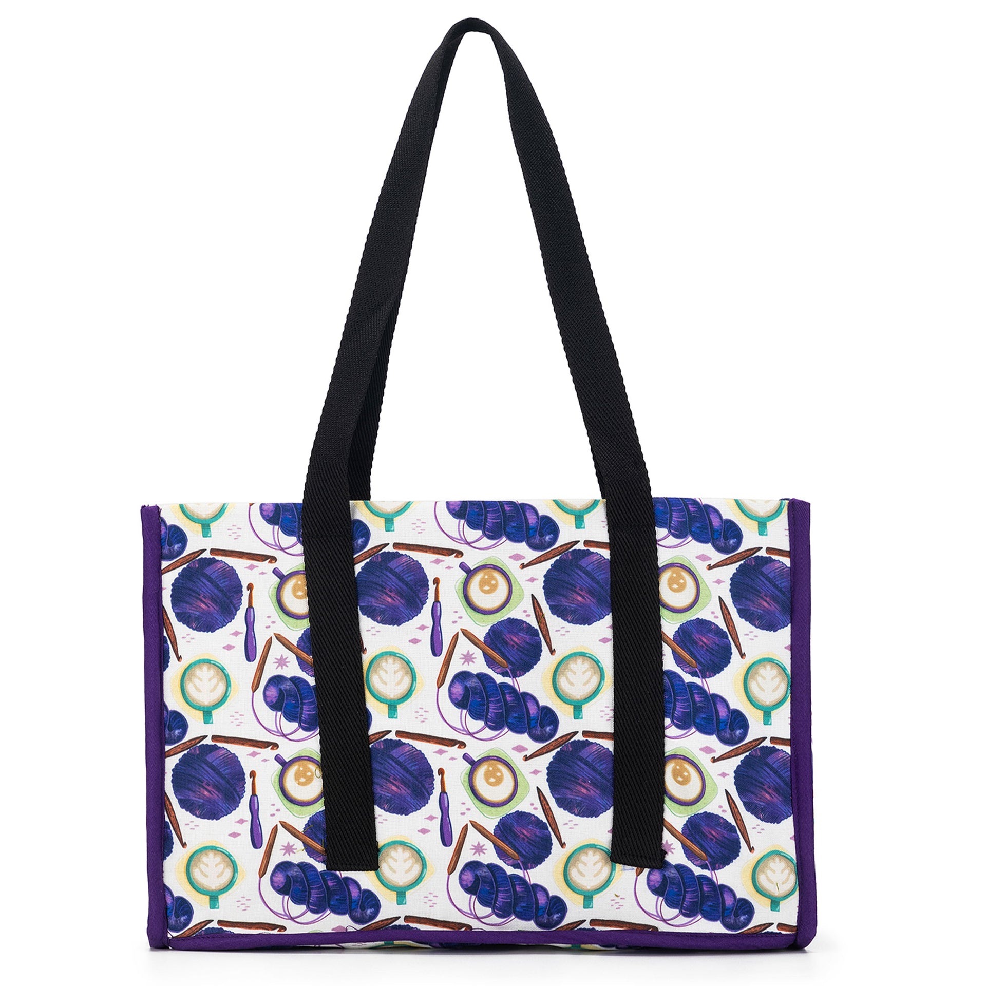 della Q Chicken Boots Project Bag - Coffee and Yarn Purple - Zoom Image