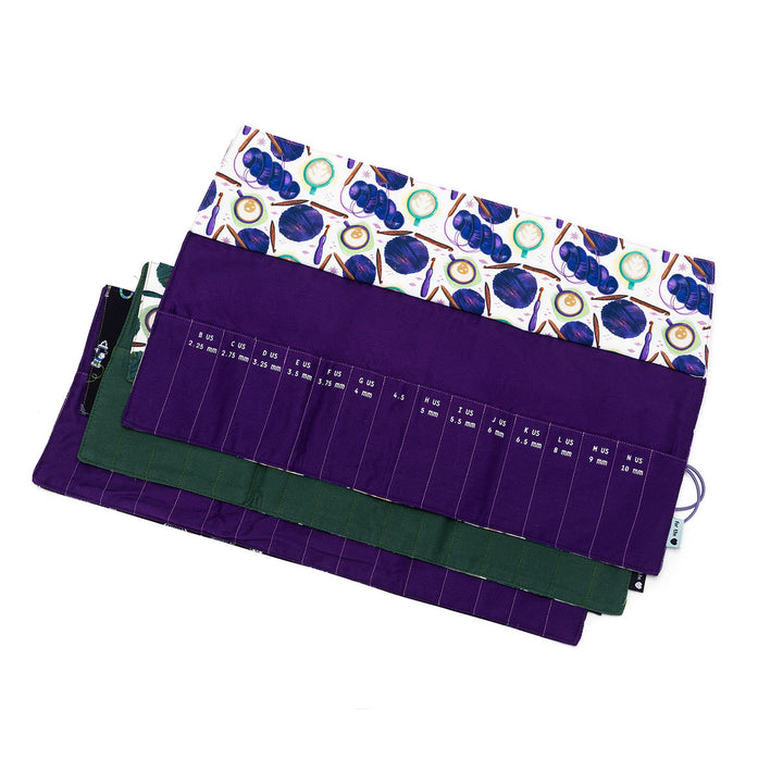 della Q Crochet Roll - 168-2 - Fabric Print Collection - Coffee and Yarn Purple - Extra Image