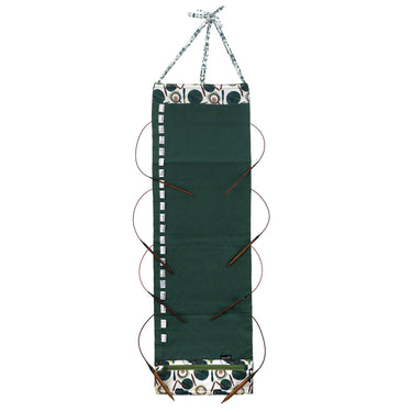 della Q Hanging Circular Needle Organizer - 142-1 - Fabric Print Collection - Coffee and Yarn Green - Zoom Image