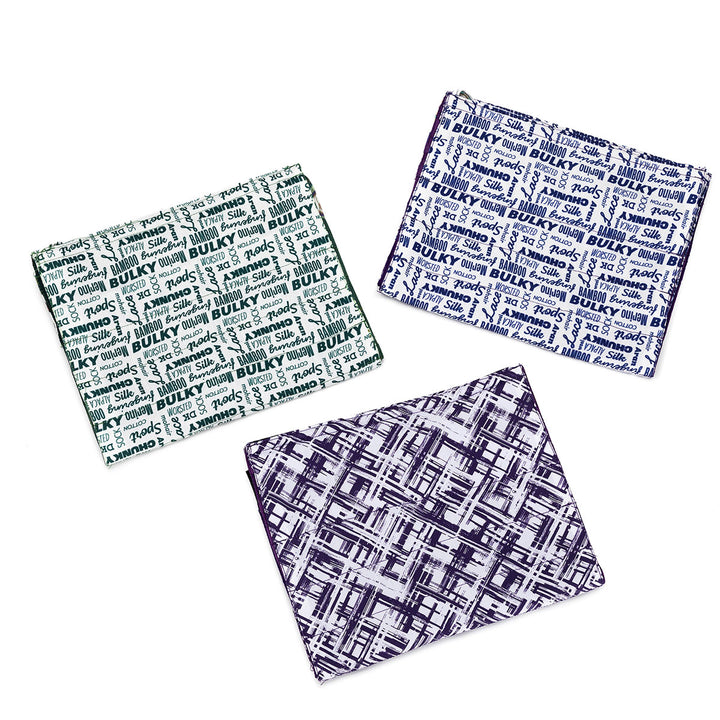 della Q Hanging Circular Needle Organizer - 142-1 - Fabric Print Collection - Coffee and Yarn Purple - Extra Image