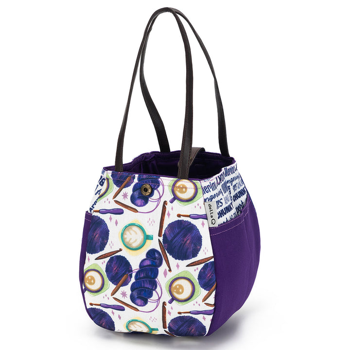 della Q Rosemary - 220-1 - Fabric Print Collection - Coffee and Yarn Purple - Extra Image